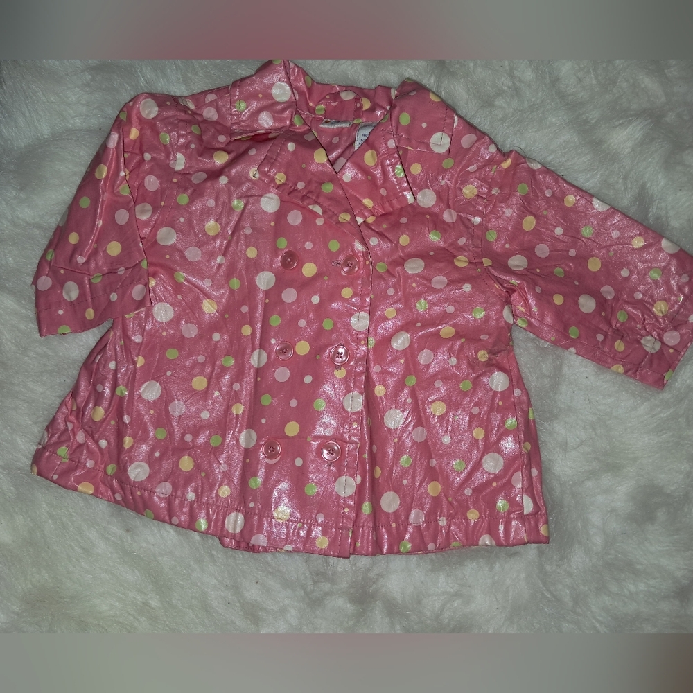Y2K Gymboree 2000 Pink Polka Dot Raincoat for Kids
